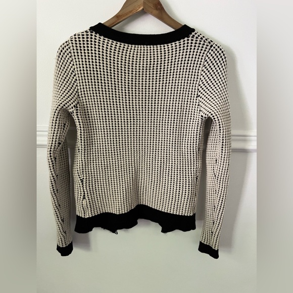 Pink Tartan cardigan sweater zipper beige and black with pockets size a small - Picture 6 of 10